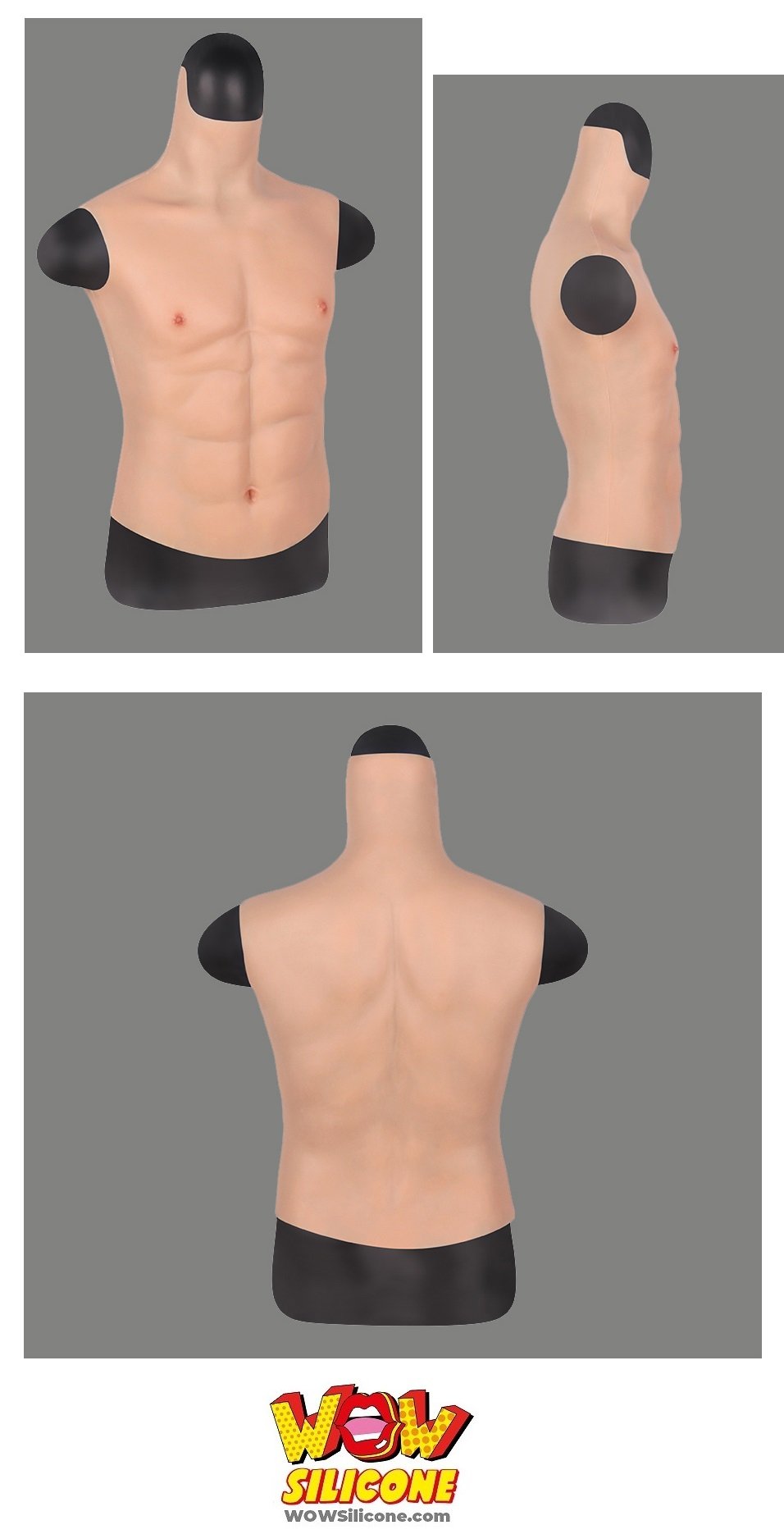 Male Muscle Silicone Chest Plate