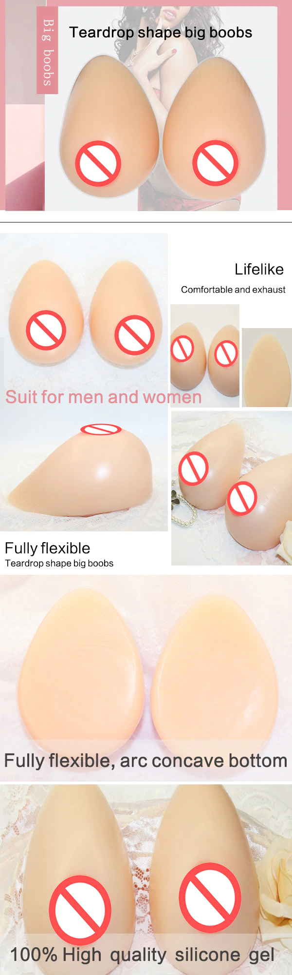 Low Neck Silicone Breast Plate (Various Sizes) - WOWSilicone Shop