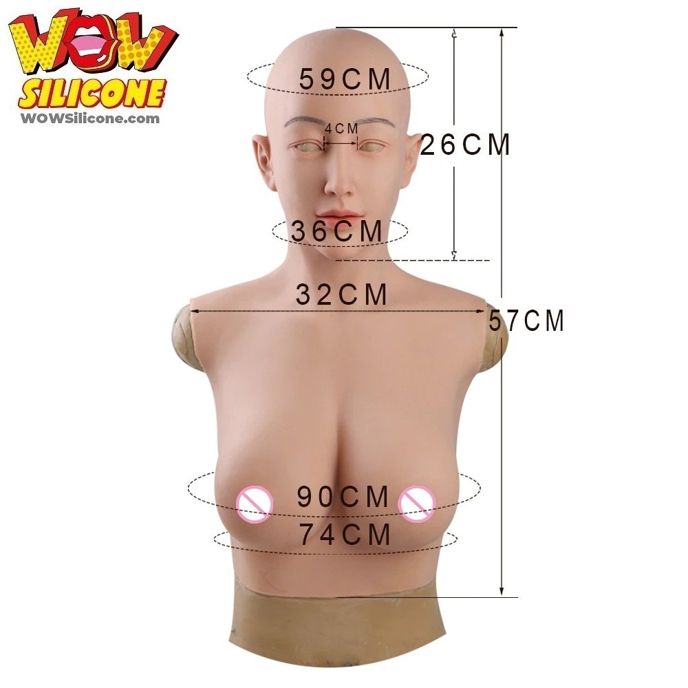  Halfbody Silicone Breast Form with Arm D Cup